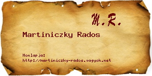 Martiniczky Rados névjegykártya